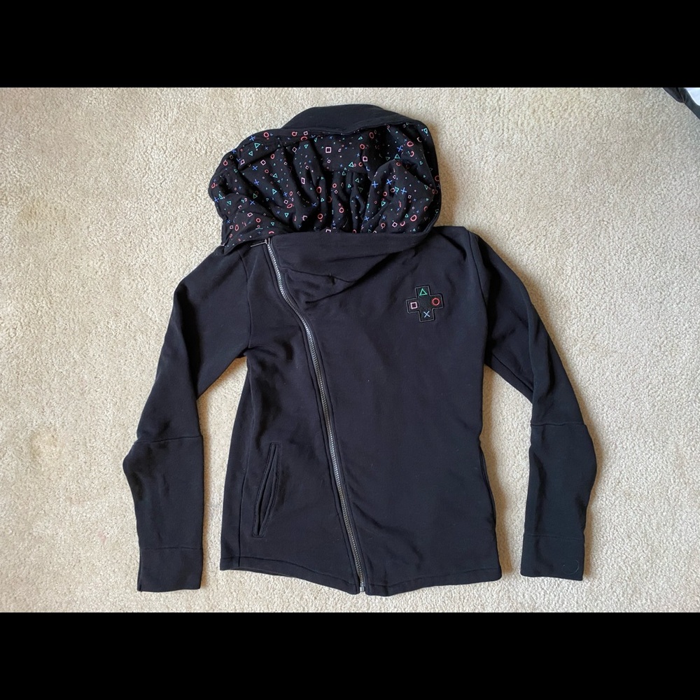 Rare PlayStation 2015 Angled Zip Hoodie Medium